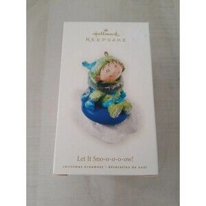 Let It Sno-o-o-o-ow 2008 Hallmark Ornament Inner Tube Sled Sledding Winter Snow